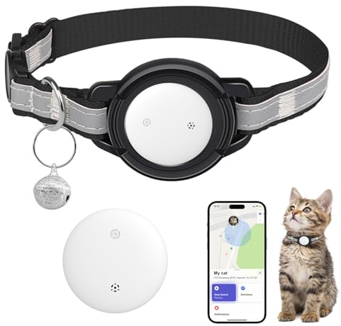 JIARUI Katze Tracker - SmartTag Tracker Ohne ABO für Katze - Kompatibel mit Apple Find My (nur IOS)- Reflektierend SmartTag Tracker Katzen Halsband - Ortungsgerät Tracking für Katzen (1 Pack)