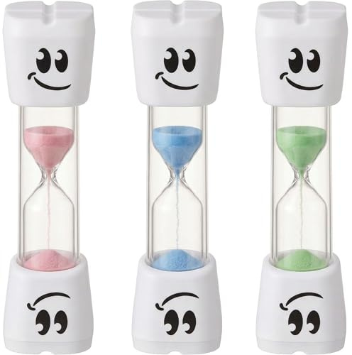 3 Sabliers 2 Minutes pour Brossage des Dents Minuteur Cuisine Jeux | du Temps Sable, Coloré Bleu Rose, Vert Idéal pour, École Maison et, Salle de Bain, Aide Visuelle Pratique, Lot de