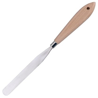 OHPHCALL Spatola per Pittura Olio 2 Pezzi in Legno e Acciaio Inox, Resistente alla Ruggine Linee Lisce, per Insegnanti e Studenti D'arte per Miscelazione Colori
