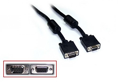 Goobay 50487 Rallonge de Moniteur Full HD SVGA, Doré, Noir, 5m Longueur