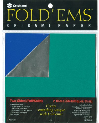 Yasutomo Origami Foil-Solid Asst Colors D/S 18 Sheets