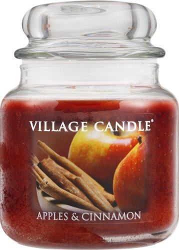Village Candle Duftkerze im Glas groß 14 x 10 cmm, 899 g Apples and Cinnamon