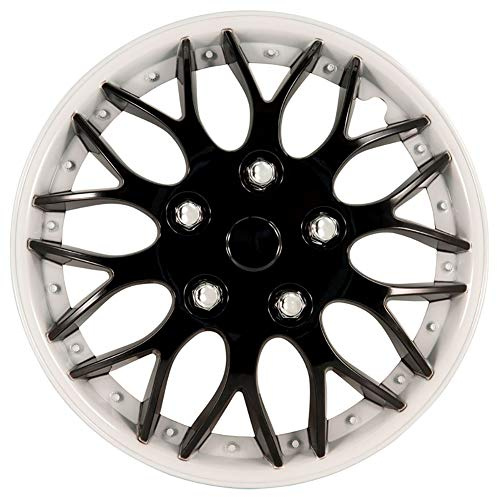 AutoStyle 4er Set Radzierblenden Missouri 16-Zoll Schwarz/Weiß unrandet