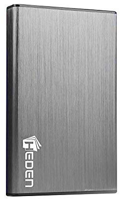 Heden Boîtier Disque Dur 2,5 '' en Aluminum, Boîtier Externe Portable USB3.0 vers SATA pour Une Conception sans Outil HDD/SSD de 7 mm / 9,5 mm, Prise en Charge Maximale de 4 to,Argenté