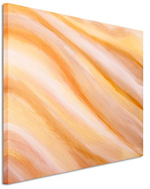 Fotoleinwand 90x60cm Gemälde – abstrakt modern chic chic dekorativ schön deko schön deko e orange und gelbe Linien auf Leinwand exklusives Wandbild moderne Fotografie für ihre Wand in vielen Größen