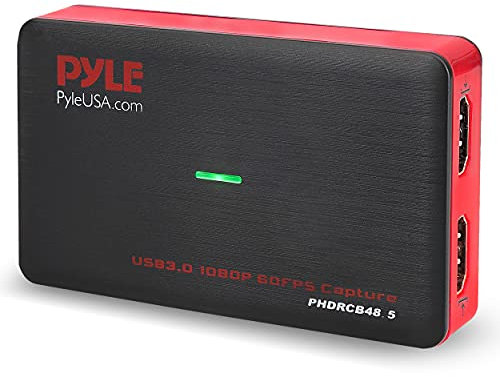 Pyle Scheda di acquisizione di videogiochi con videoregistratore, uscita HDMI, Full HD 1080p Live Streaming, USB, SD, PC, DVD, PS4, PS3, Xbox One, Xbox 360 e Wii
