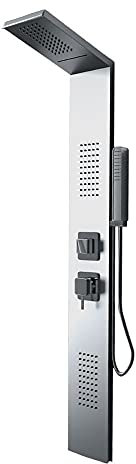 Colonna Doccia 002 4 Funzioni Acciaio Inox Getto A Cascata 2 Bocchette Idro Lombari L20xP44xH170