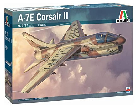 Italeri 2797S 1:48 A-7E Corsair II, originalgetreue Nachbildung, Modellbau, Basteln, Hobby, Kleben, Plastikbausatz, Zusammenbauen, Marineblau, Small, Navy Blue