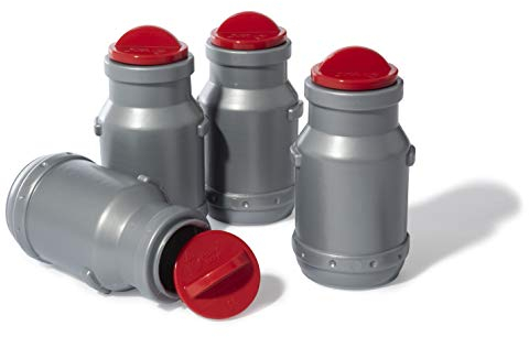 Rolly Toys rollyMilk 4er Set Milchkannen für Trettraktor mit Transportmulde (befüllbar, inkl. abnehmbarem Deckel) 409389