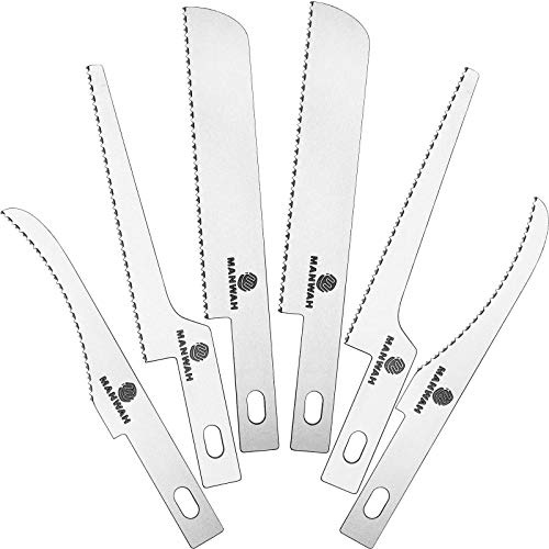 Honoson 12 Pieces Hobby Saw Blades Replacement Mini Craft Blade Micro Knife Saw Blades with Plastic Storage Box for Hand Cutting Tree Limbs and Branches Wood Pruning