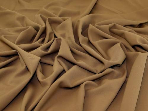 Stretch-Wollstoff, Camel, einfarbig, Meterware