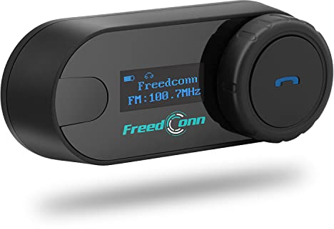 FreedConn T-COM SC Helmet Bluetooth Headset Upgrade Version Bluetooth Helmet Intercom For All Types of Motorbike Universal Pairing/2 Riders 800M Motorcycle Intercom/Music Sharing/LCD Screen