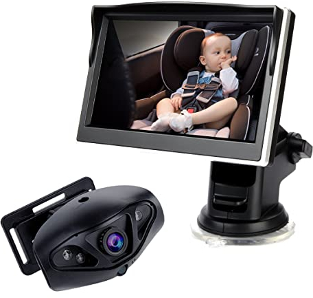 Spiegel Auto Baby, 5 In 1080p Baby Auto Spiegelkamera, RüCksitzspiegel FüR Babys Mit Nachtsicht, StoßFester Autospiegel Baby RüCkansicht FüR Kleinkinder/Kinder Unentbehrliches AutozubehöR