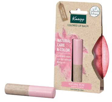 Kneipp, Bálsamo Labial con Color, Protector y Reparador Labial, Hidratante de Labios con Efecto Prolongado, Ingredientes Naturales, Pintalabios Color Rosa (Natural Rose)