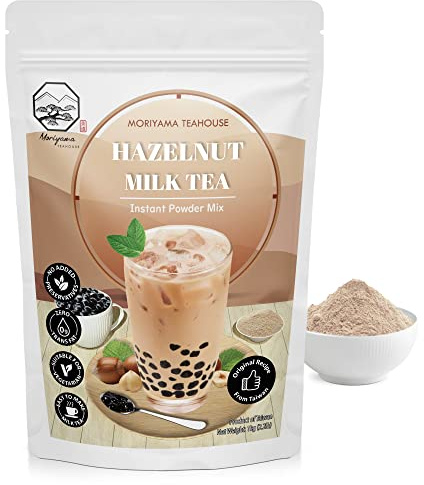 Hazelnut Bubble Milk Tea Instant 3in1 Powder Mix - 1kg (33 Drinks) | For Boba Tea, Milkshake, Blended Frappe and Bakery | Authentic Taiwan Recipe | 0 Trans Fat, No Preservatives by Moriyama Teahouse