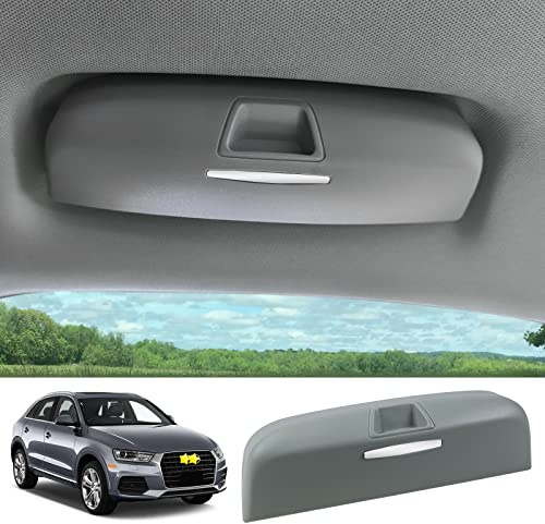 SKTU Auto Brillenetui kompatibel mit Audi A3 A4 A5 A6 C7 Q3 Q5 Q7 Sonnenbrillenhalter Brillen Aufbewahrungsbox ABS-Material Grau