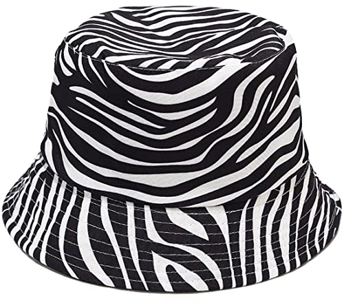 Yixda Unisex Fischerhüte Outdoor Faltbarer Bucket Hat Eimerhut Sonnenhut Strandhut (Zebra Black)