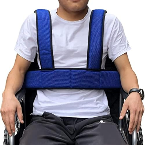 Gilet di Supporto per Il Busto con Cintura di Sicurezza per Sedia a rotelle per pazienti, Anziani e disabili, Imbracatura Completa Regolabile per prevenire l'inclinazione o la Caduta, qualità superi