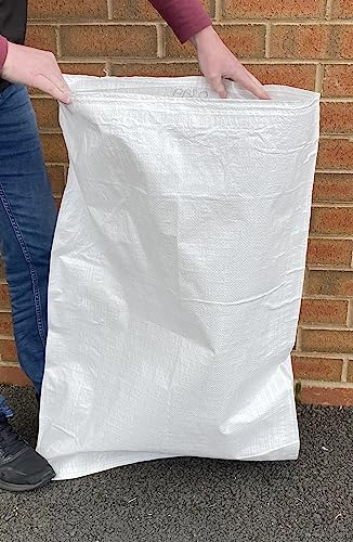 TGL PACKAGING 10PCS Heavy Duty (50x75cm) Woven Rubble Sacks | Extra Strong Polypropylene Builders Bags | Garden Waste Bags | Reusable Sacks for Construction, Yard Waste, Rubbish Removal