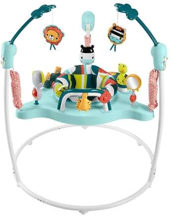 Fisher-Price Baby Bouncer Colorful Corners Jumperoo Activity Center with Music Lights Sounds & Developmental Toys, HNX59