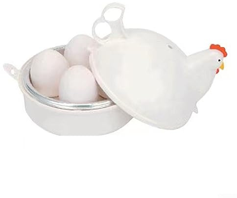 Oniissy Egg Cooker, Egg Boiler with Steamer Attachment for Soft and Hard Boiled Eggs, Poached Boiled & Omelette Maker Machine Steamer, 4 Egg Capacity