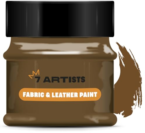 7 Artists Stoffmalfarbe, Lederfarbe 50ml Braun | Stoffmalfarben Waschfest | Textilfarbe für Kleidung, Schuhe, Jeans, Taschen | Stofffarben Waschfest | Stofffarbe | Textilfarben Waschmaschinenfest