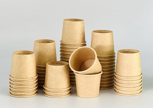 HOT BARGAINS 1oz Kraft Brown Paper Portion Cups, Disposable Medicine and Condiment Cups, Pack of 1000