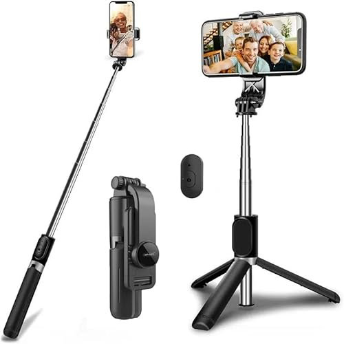 Tripedale per selfie per iPhone 17/17Pro/17Max/iPhoneAir/16e/16Plus/16ProMax/15+/15ProMax 3-in-1 fotocamera per registrazione video, selfie, streaming live, vlogging