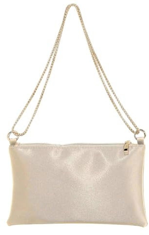 Inshere Damen Satin Abendhandtasche Schultertasche Geldbörse für Hochzeit Party Crossbody Schultertasche Champagnerfarben