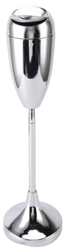 Adjustable Height Vintage Standing Ashtray with Lid Self for Indoor Outdoor Use Suitable for Coffee Shops Families Restaurants KTV Bars Hotels (Silver)