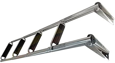 JKJZSALJ Scala Telescopica A 4 Gradini per Piscina/Barca da Pesca/Marina, Scaletta Pieghevole Telescopica in Acciaio Inox per Barca