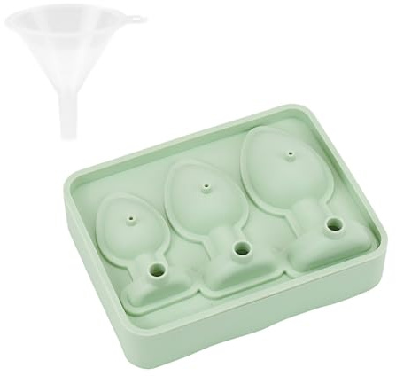 IEFIEL Silikon Analplug Shaped Eiswürfelform Lustig Backform Neuheit Butt Plug geformt Eiswürfelschale Schokoladenform für Eiswürfel DIY Zubehör Hellgrün One Size