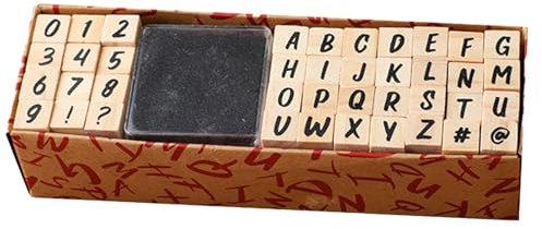 Digitales Stempelset aus – 40 Mehrzweck-Stempel mit Buchstaben und Zahlen des Alphabets | Stempel-Set aus Gummi und, von A bis Z mit Buchstaben und Zahlen für