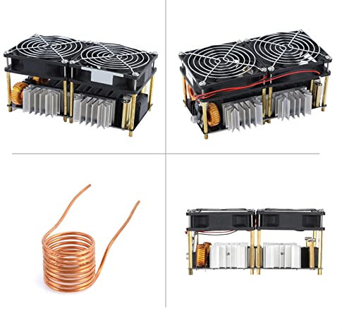 AUBEST Calentadores de Inducción, 2500W 50A DC 12-48V Placa de Calentamiento por inducción ZVS Módulo de Fuente de alimentación Alta frecuencia Bajo Voltaje Flyback Driver Calentador Bobina(1800W)