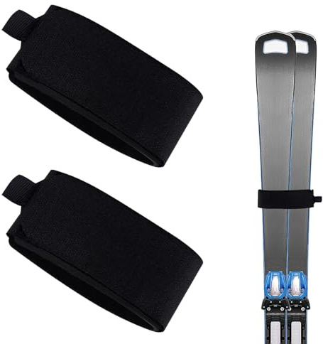 Adjustable Ski Ties, 2pcs Ski Straps Ski Straps Fasteners Adjustable Ski Wraps Eva Ski Fastener Ski Bands With Protective Pads For Carrying Ski And Poles