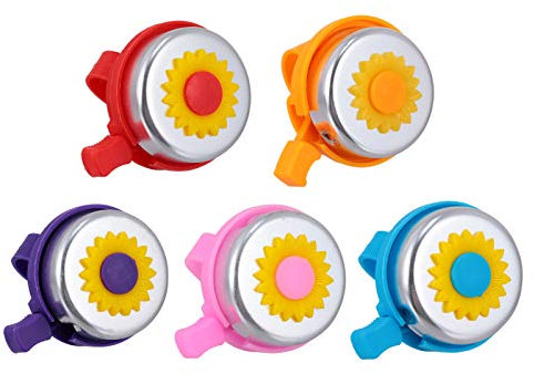 BESPORTBLE Corno per Bambini 5 Pezzi Campanello da Ciclismo con Motivo A Girasole Leggero Facile da Installare sul Manubrio