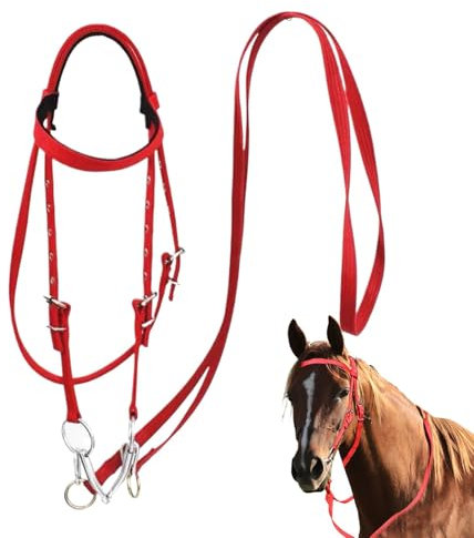 ebadstall und Zügel, Zügel für | Einstellbares Seil geflochtene ebrüchten Zügel | Sicherheit Rein Ranch Seil mit Schnappschüssen, Animal Bridle Equine Supplies