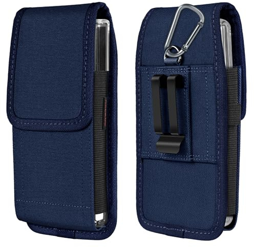 ACCKUO Nylon Holster with Belt Clip and Magnetic Closure Compatible with Samsung Galaxy Z Fold 4/5/6 (Fits Phone with Protective Case), Blue