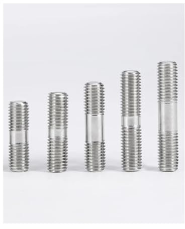 KSeSii M3 M4 M5 M6 M8 M10 M12 M16 304 Edelstahl Kopflose Stehbolzen Schraube Stange Zahn Stick Dual Kopf gewinde Stange(20mm,M5-5pcs)