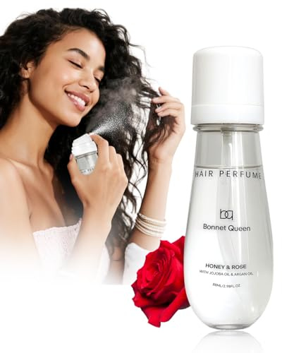 BONNET QUEEN Hair Perfume for Women, Hair Mist to Refresh Hair Between Wash Days, Lightweight Hair Fragrance Spray for Braids, Wigs & Curls, Honey Rose Scent, 2.98 fl oz