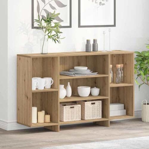 Owoxanthellate Sideboard 120x30x75 cm Artisan-Eiche Holzwerkstoff Modernes Wohnzimmer Highboard mit viel Stauraum für Esszimmer Schlafzimmer Flur