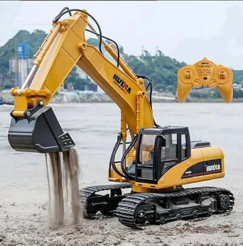Excavadora RC Huina 1535 RC Excavadora 2,4 GHz 1:14 Pala de metal