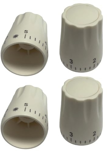 Tidevib Thermostatventil für Fußbodenheizung, Handrad, M30 x 1,5 Gewinde, Kunststoffknauf, Schwarz und Weiß, 4 Stück