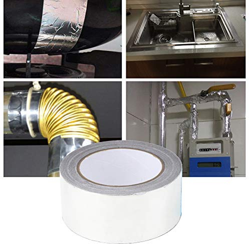 Haofy Silver Aluminum Foil Adhesive Tape Conductive for Pipeline Tape Refrigeration 50mm X 30m