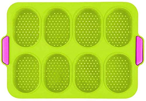 CLQ Mini Vassoio per Baguette, teglia per Pane Antiaderente in Silicone, teglia per Pane, Pane Francese, panini grissini