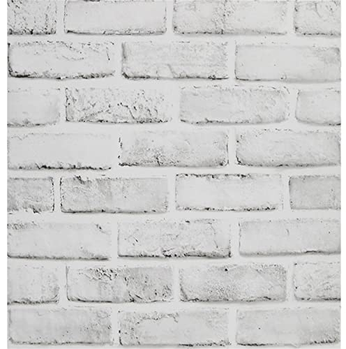 JOLIHOME - Papel pintado de ladrillo 3D blanco y gris claro, papel adhesivo, efecto ladrillo, vintage, papel pintado decorativo, adhesivo para cocina, dormitorio, sala de estar, pared, 44 x 500 cm