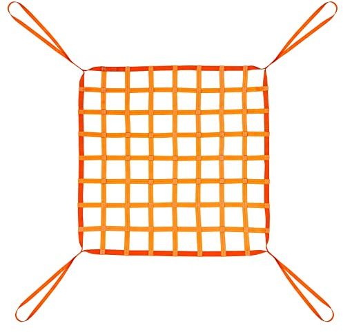 3.28' x 3.28' Cargo Lifting Nets - Flat Polyester Sling Hoisting Net - Max. Load Capacity: 661lbs.