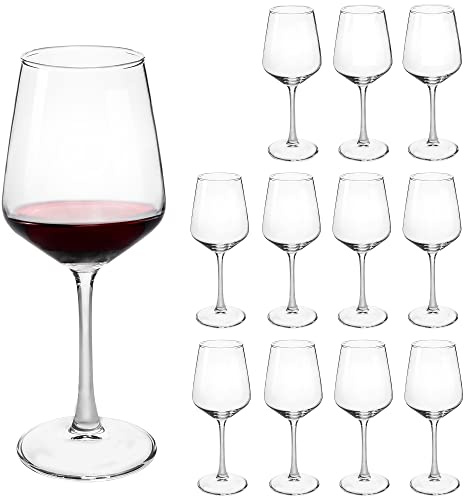 CZUMJJ Wine Glasses set of 12, 12 oz Durable Red White Wine Glasses for Wedding, Party, Dishwasher Safe