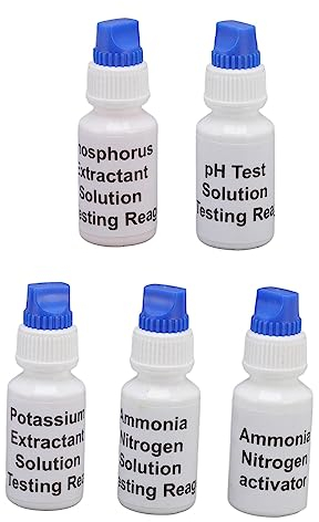 Akozon Bodentest-Set für Landwirtschaft und Gartenarbeit – Flüssige Lösung zur Messung von pH, Stickstoff, Phosphor und Kalium – Erhalten Sie die besten Ergebnisse in Ihren Pflanzen