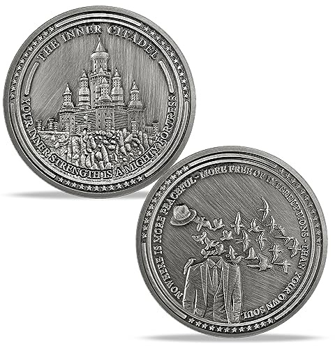 Imasoner Inner Citadel Coin Stoicism Medallion Daily Stoic Reminder Token EDC Challenge Coin for Stoicism Gifts